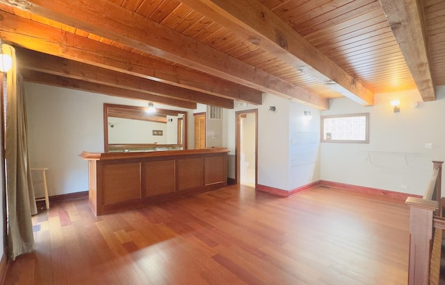 1745 W Cornelia Ave, Chicago, IL 60657 - bar area with a wood ceiling with exposed beams and wood finished floors