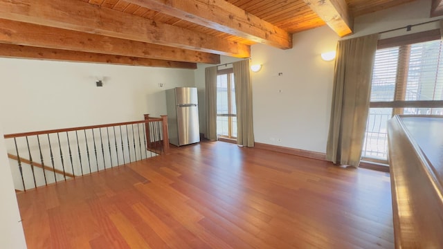 1745 W Cornelia Ave, Chicago, IL 60657 - unfurnished room with wood finished floors and a wood ceiling with exposed beams
