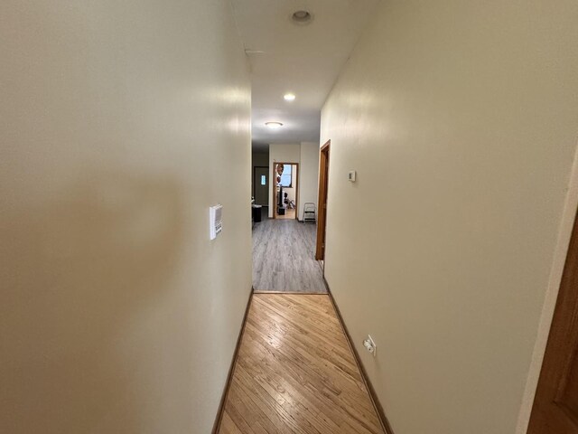 5014 S Prairie Ave Unit 1, Chicago, IL 60615 - hallway featuring light wood-type flooring, baseboards, and recessed lighting