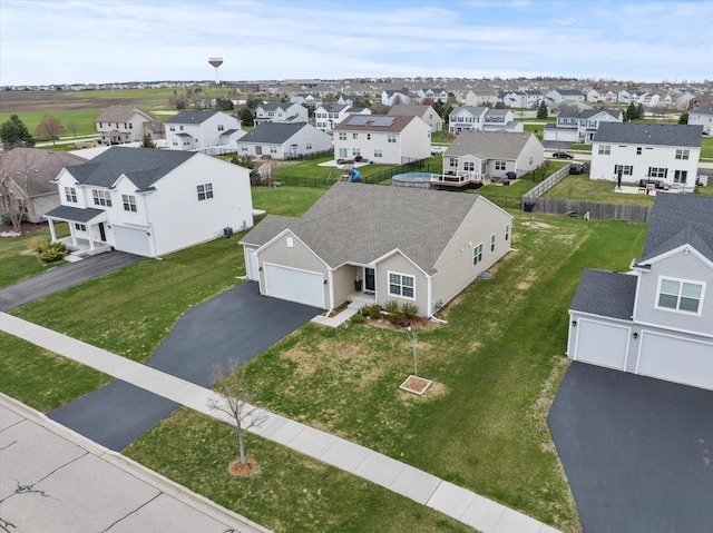 birds eye view of property featuring a residential view