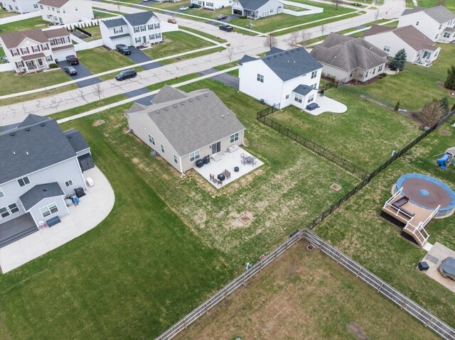aerial view with a residential view