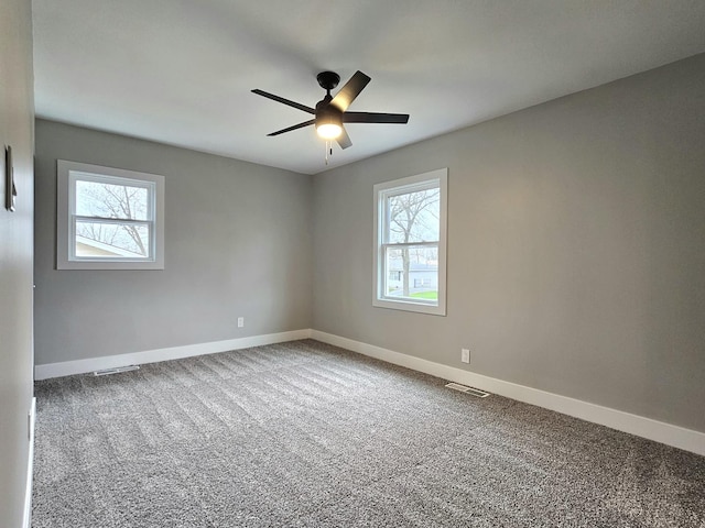 919 Dartmouth Ave, Matteson, IL 60443 - carpeted spare room with plenty of natural light, baseboards, and ceiling fan