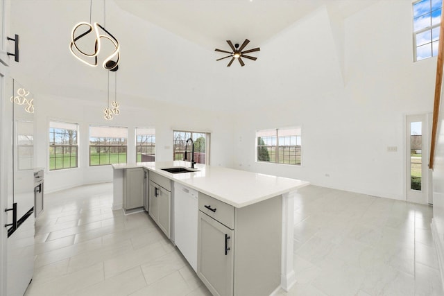 286 Sunset Blvd, Beecher, IL 60401 - kitchen with a wealth of natural light, open floor plan, light countertops, and a sink