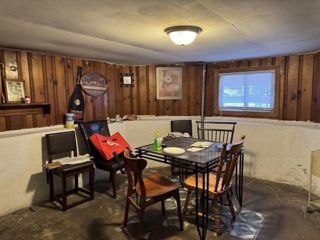 4221 N Sawyer Ave, Chicago, IL 60618 - dining room with wood walls and concrete flooring