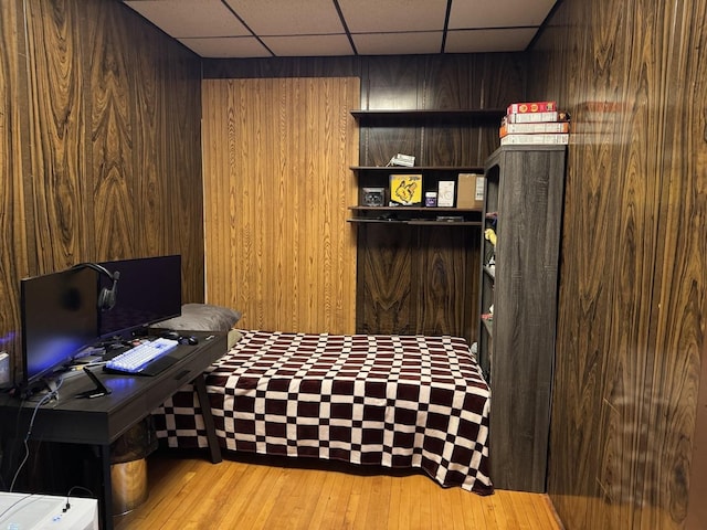 4221 N Sawyer Ave, Chicago, IL 60618 - office space featuring wood finished floors, wood walls, and a drop ceiling