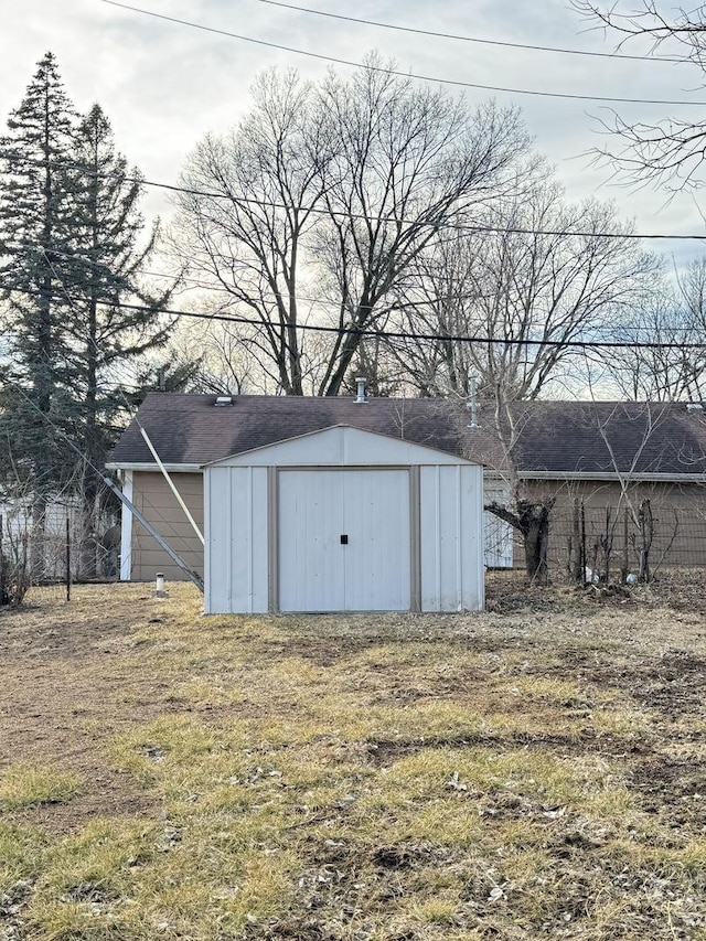 view of shed