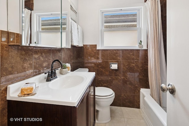 3762 N Odell Ave, Chicago, IL 60634 - full bath with vanity, tile patterned flooring, a wealth of natural light, and toilet