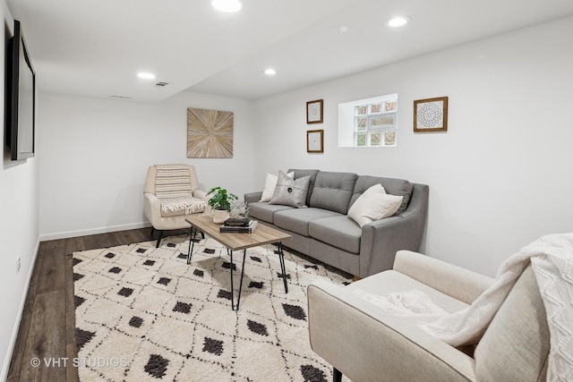 3762 N Odell Ave, Chicago, IL 60634 - living room featuring baseboards, recessed lighting, wood finished floors, and visible vents