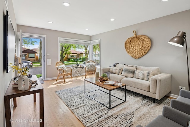 3762 N Odell Ave, Chicago, IL 60634 - living room with recessed lighting, baseboards, and light wood-type flooring