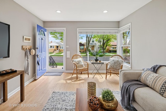 3762 N Odell Ave, Chicago, IL 60634 - sitting room with baseboards, recessed lighting, and wood finished floors