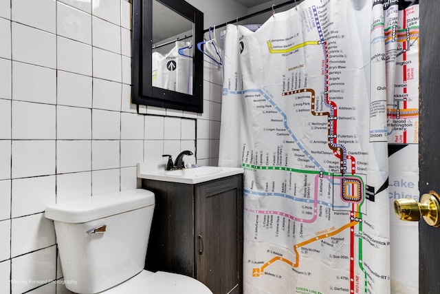 3041 S Drake Ave, Chicago, IL 60623 - bathroom with tile walls, toilet, and vanity