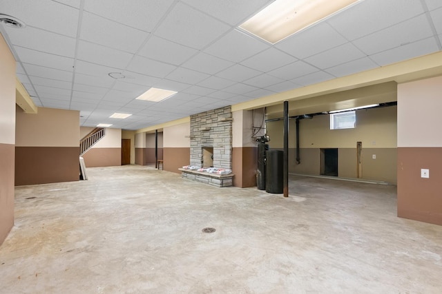 3315 E Bemes Rd, Crete, IL 60417 - below grade area with a paneled ceiling