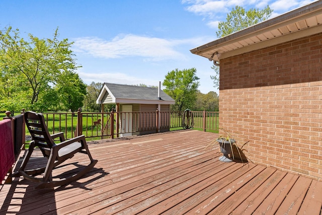 3315 E Bemes Rd, Crete, IL 60417 - wooden deck with an outbuilding