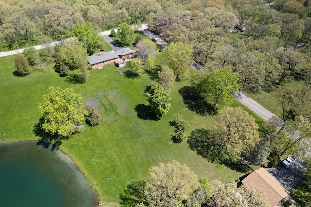3315 E Bemes Rd, Crete, IL 60417 - aerial view of property and surrounding area with a large body of water and a heavily wooded area