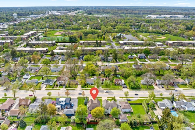 aerial view featuring a residential view