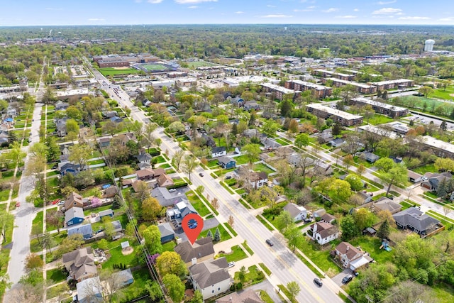 bird's eye view with a residential view