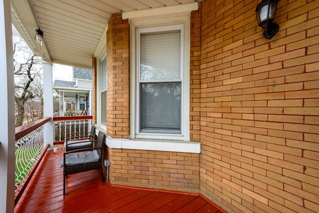 deck with a porch