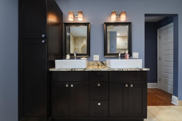 111 Grace Ln, Fox River Grove, IL 60021 - full bath with a sink, baseboards, and double vanity