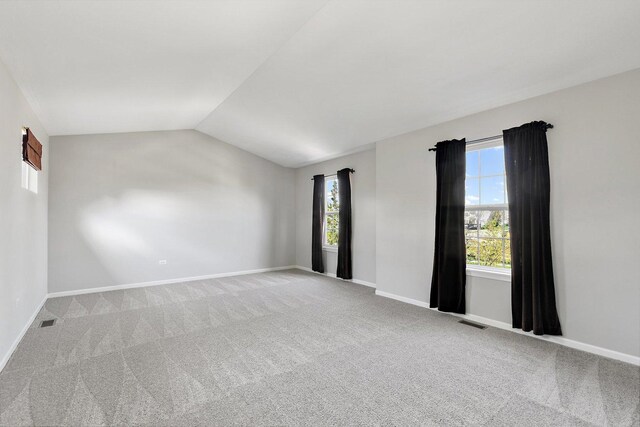 591 Waterford Rd, Elgin, IL 60124 - empty room featuring carpet, plenty of natural light, baseboards, and lofted ceiling