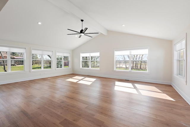 15150 109th Ave, Orland Park, IL 60467 - unfurnished living room with baseboards, light wood-type flooring, and a ceiling fan