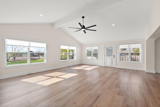 15150 109th Ave, Orland Park, IL 60467 - unfurnished living room featuring light wood-style floors, baseboards, and a ceiling fan