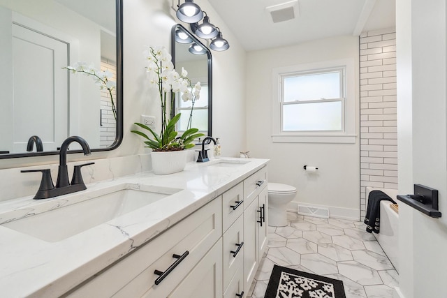 15150 109th Ave, Orland Park, IL 60467 - full bath with double vanity, toilet, and shower / bathtub combination