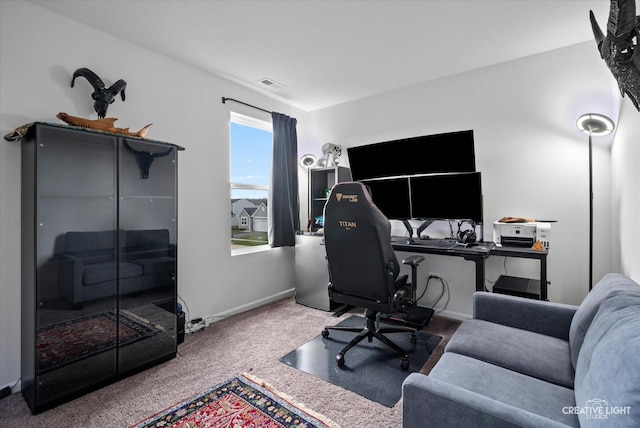 927 Hyte St, Plano, IL 60545 - office featuring baseboards, carpet, and visible vents