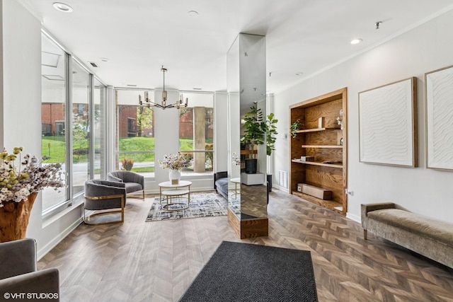 common area with recessed lighting