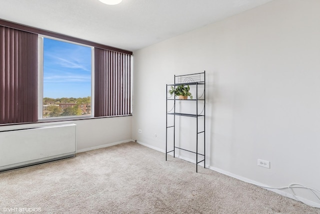 carpeted empty room with baseboards
