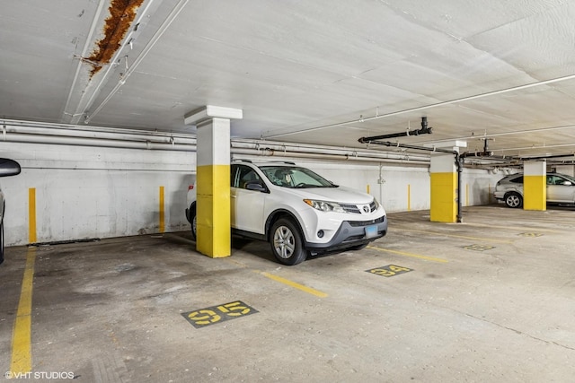 view of parking garage