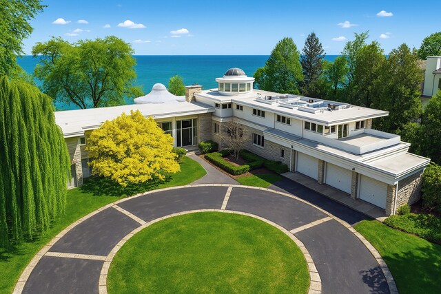 2441 Woodbridge Ln, Highland Park, IL 60035 - bird's eye view with a water view