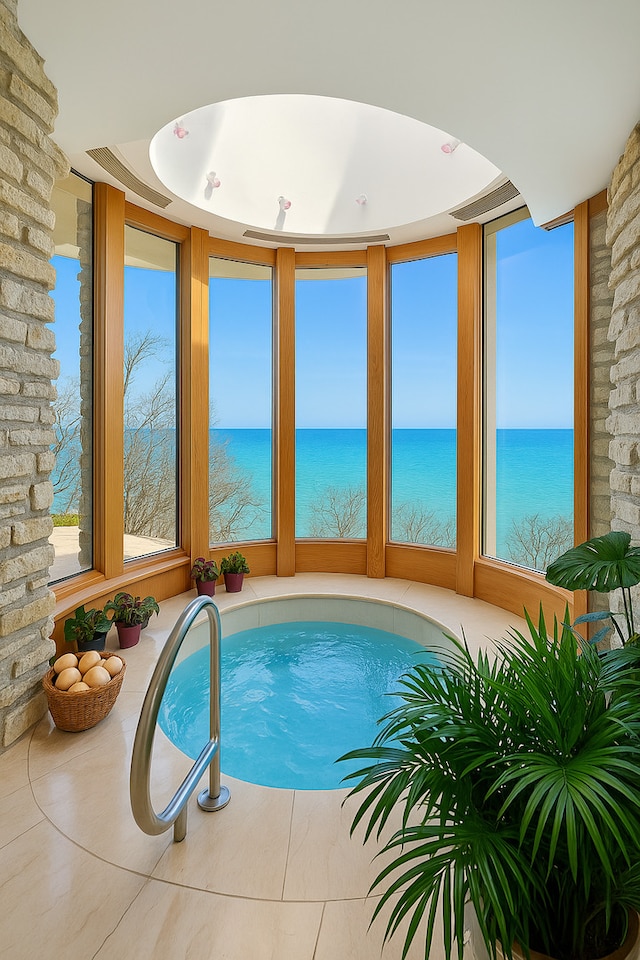 2441 Woodbridge Ln, Highland Park, IL 60035 - view of swimming pool featuring a water view