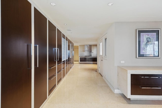 2441 Woodbridge Ln, Highland Park, IL 60035 - hall featuring light tile patterned floors and baseboards