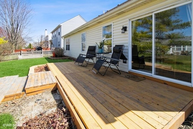 204 E Heritage Trl E, Hainesville, IL 60030 - wooden deck with fence and a yard
