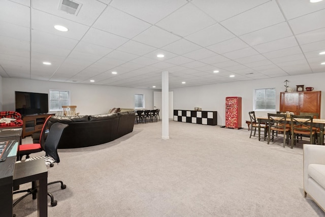 interior space with visible vents, recessed lighting, and plenty of natural light