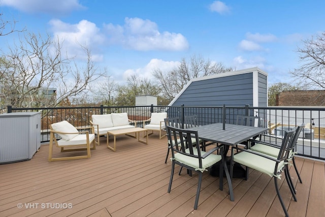 1806 W Byron St, Chicago, IL 60613 - wooden terrace featuring outdoor lounge area and outdoor dining space