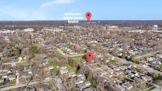 bird's eye view with a residential view