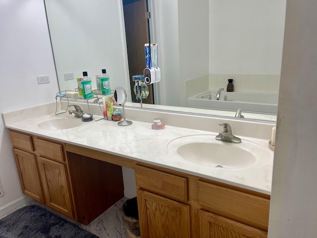 370 W Asbury Dr, Round Lake, IL 60073 - bathroom featuring double vanity and a bath