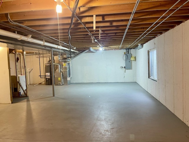 370 W Asbury Dr, Round Lake, IL 60073 - basement featuring gas water heater, heating unit, and electric panel