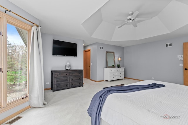 318 Camelot Ln, Libertyville, IL 60048 - carpeted bedroom with a tray ceiling, baseboards, and multiple windows