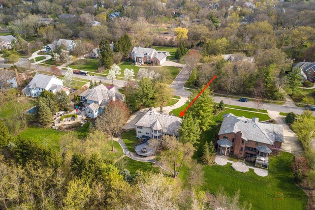 aerial view featuring a residential view