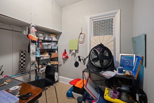 office space featuring baseboards