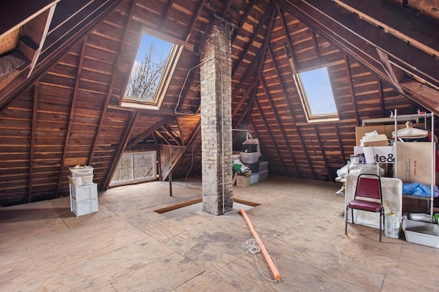 view of unfinished attic