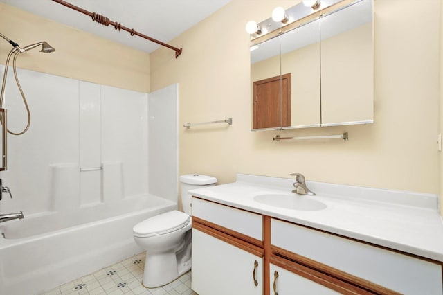 1520 W Sand Bar Ct Unit 1B, Round Lake Beach, IL 60073 - full bathroom featuring vanity, tile patterned flooring, bathtub / shower combination, and toilet