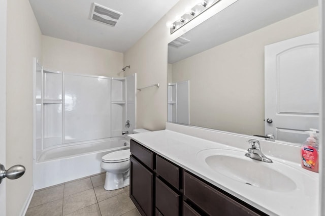 282 Willington Way, Oswego, IL 60543 - full bathroom with toilet, vanity, bathtub / shower combination, and tile patterned flooring