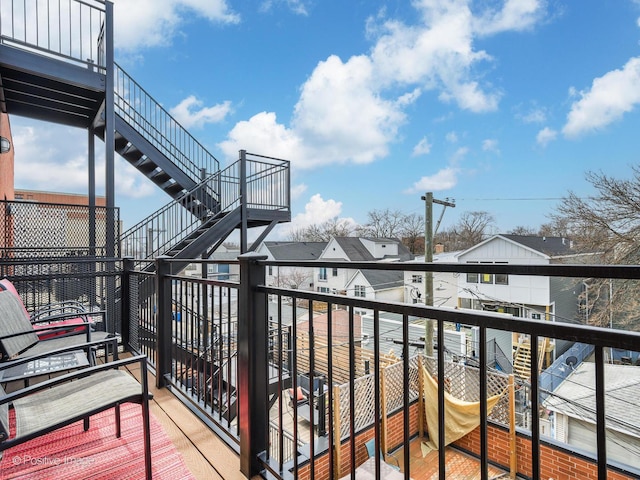 balcony with stairway