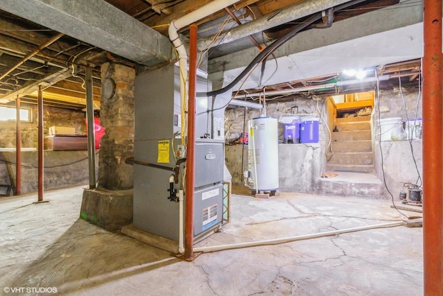 514 W Prairie St, Kirkland, IL 60146 - unfinished basement with water heater and heating unit