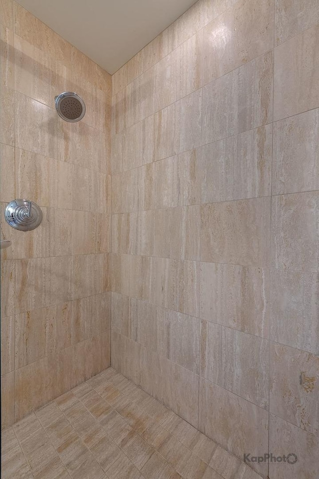 bathroom with tiled shower
