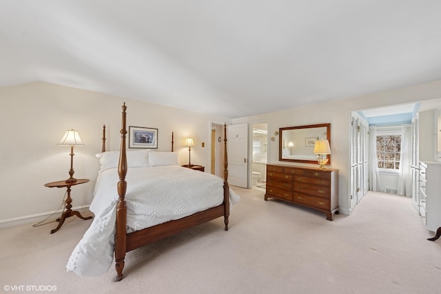 3916 Franklin Ave, Western Springs, IL 60558 - bedroom featuring light carpet, baseboards, and vaulted ceiling