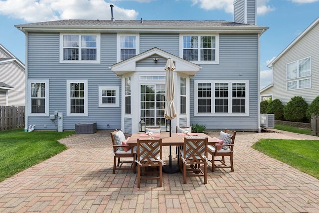 18485 W Springwood Dr, Grayslake, IL 60030 - rear view of property featuring a patio, central AC unit, and a chimney